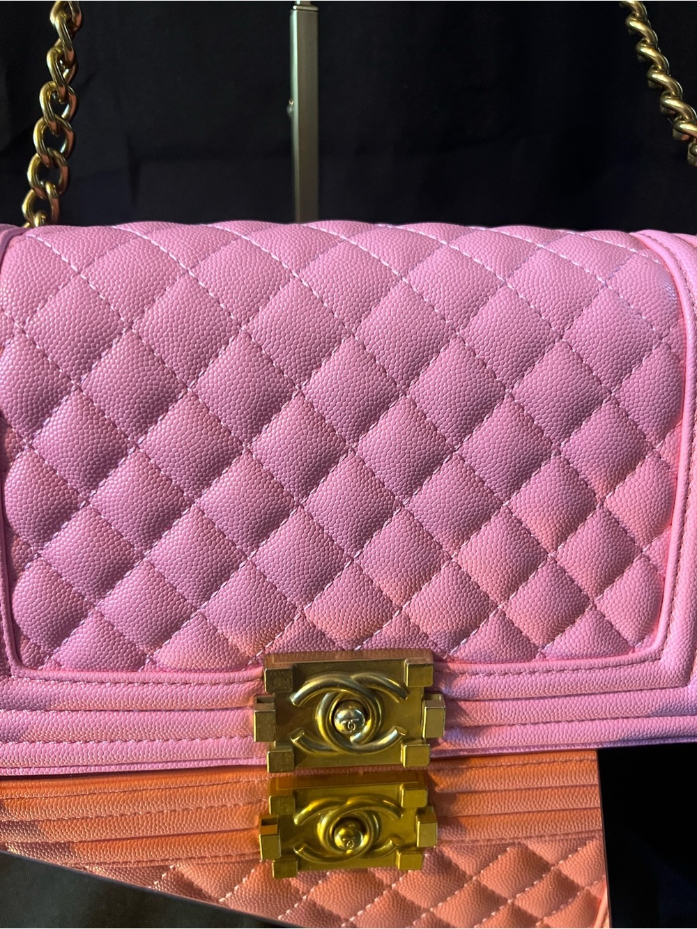 CHANEL Pink Quilted Boy Bag with Gold Hardware - Picture 3 of 16